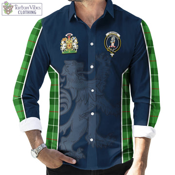 Clephane (Clephan) Tartan Long Sleeve Button Up Shirt with Family Crest and Lion Rampant Vibes Sport Style