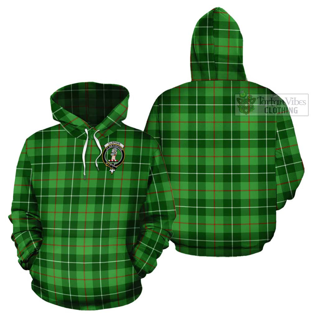 Clephane (Clephan) Tartan Cotton Hoodie with Family Crest Pullover Hoodie - Tartan Vibes Clothing