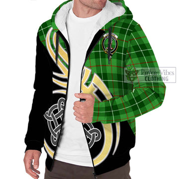 Clephane (Clephan) Tartan Sherpa Hoodie with Family Crest and Celtic Symbol Style