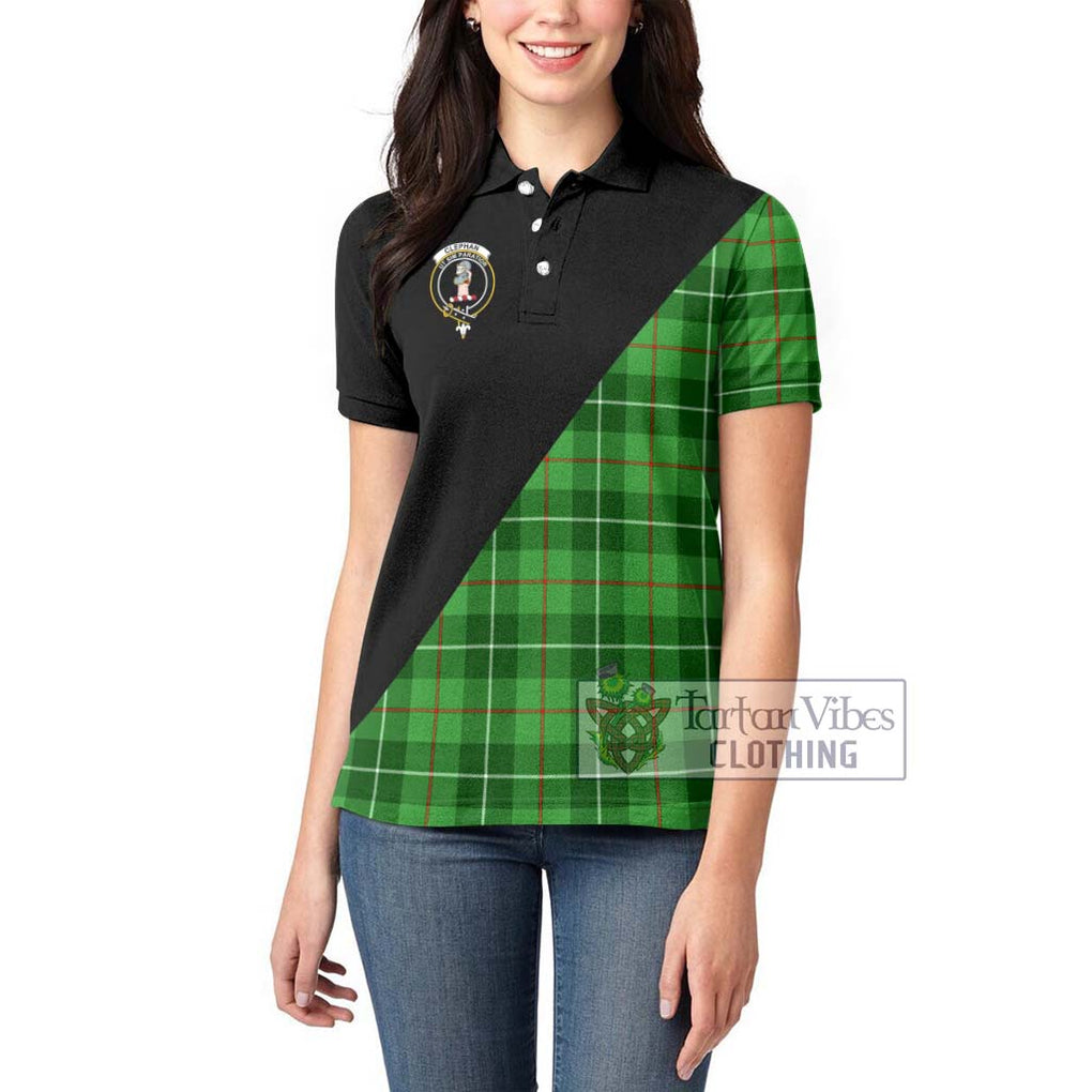 Clephane (Clephan) Tartan Women's Polo Shirt with Family Crest and Military Logo Style - Tartanvibesclothing Shop