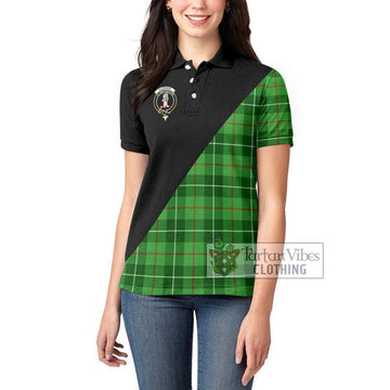 Clephane (Clephan) Tartan Women's Polo Shirt with Family Crest and Military Logo Style