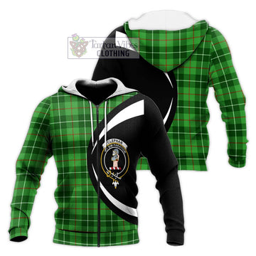 Clephane (Clephan) Tartan Knitted Hoodie with Family Crest Circle Style