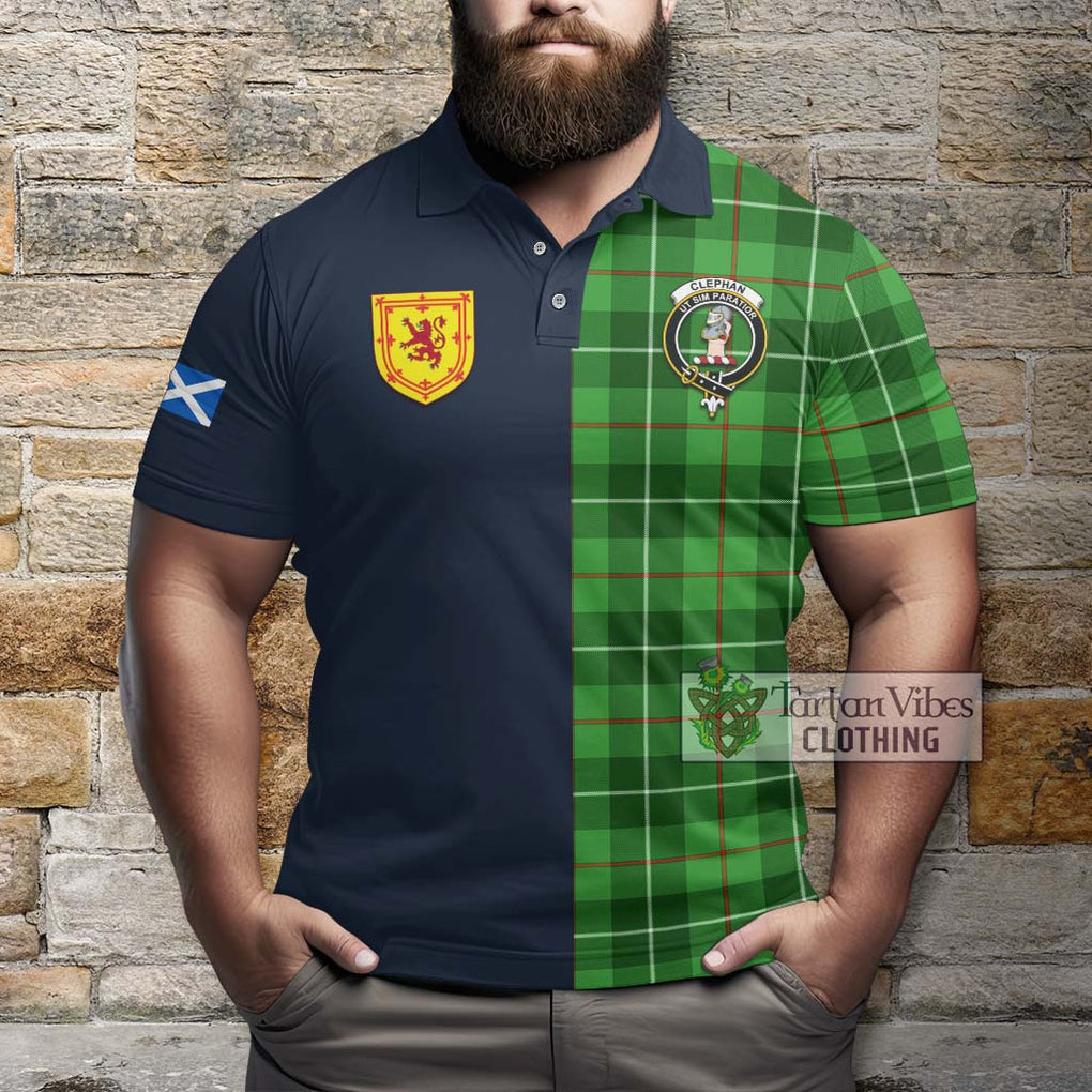 Tartan Vibes Clothing Clephan Tartan Polo Shirt with Scottish Lion Royal Arm Half Style