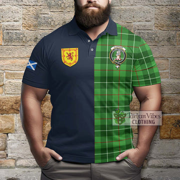 Clephane (Clephan) Tartan Polo Shirt Alba with Scottish Lion Royal Arm Half Style