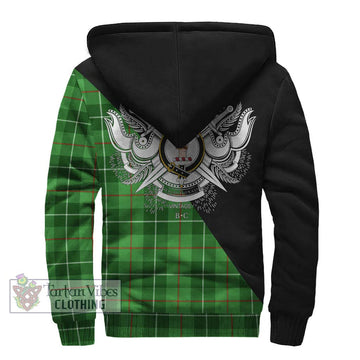 Clephane (Clephan) Tartan Sherpa Hoodie with Family Crest and Military Logo Style