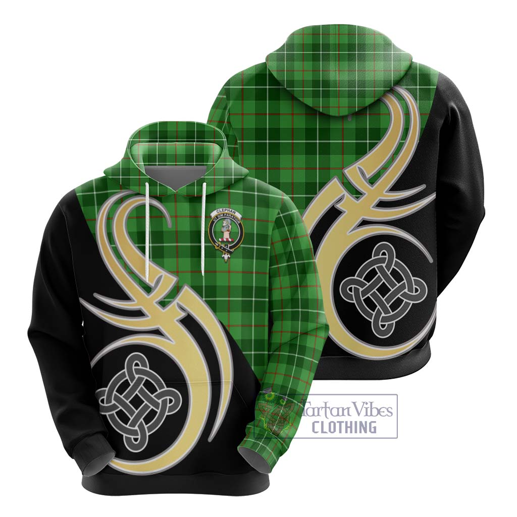 Clephane (Clephan) Tartan Hoodie with Family Crest and Celtic Symbol Style - Tartan Vibes Clothing