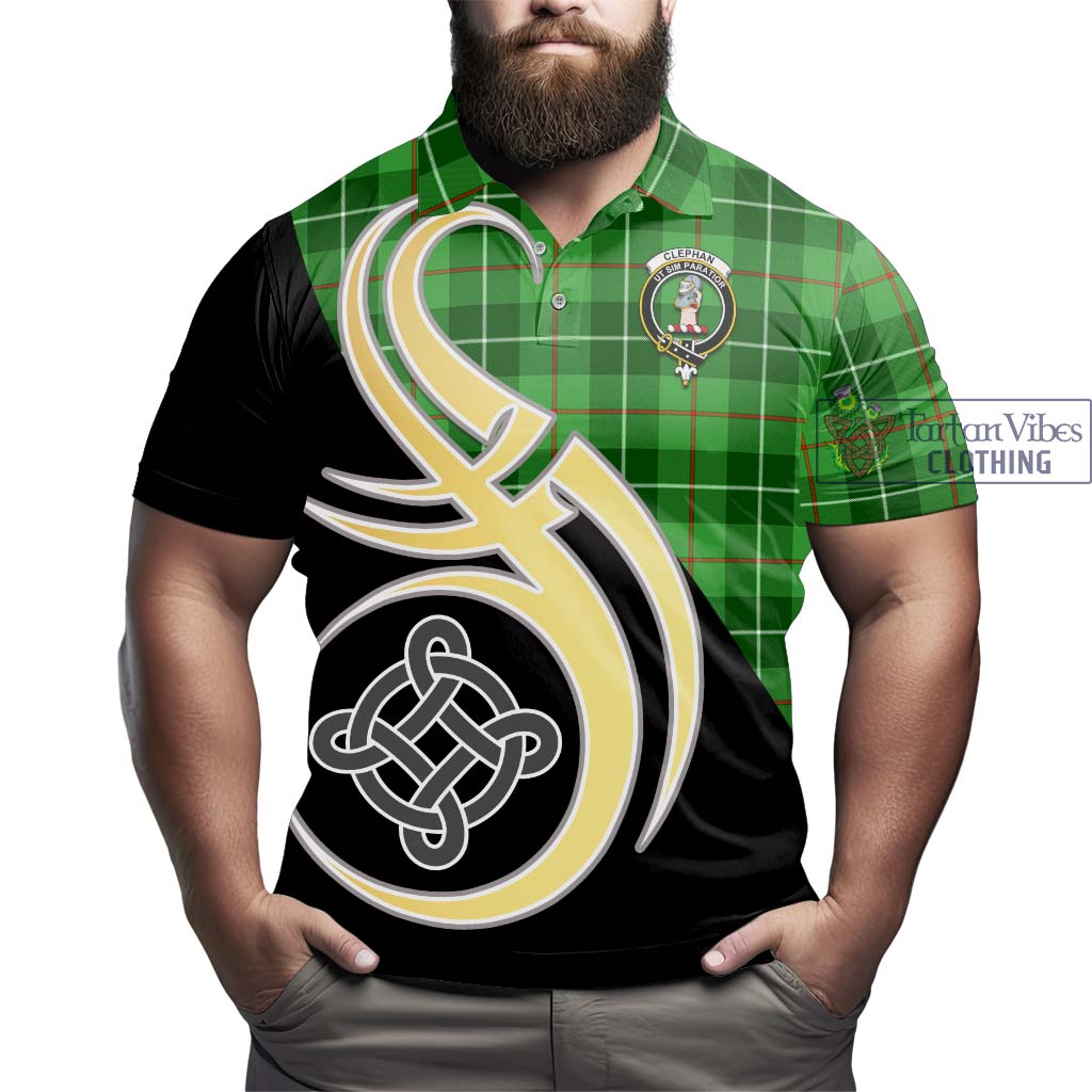 Clephane (Clephan) Tartan Polo Shirt with Family Crest and Celtic Symbol Style - Tartan Vibes Clothing