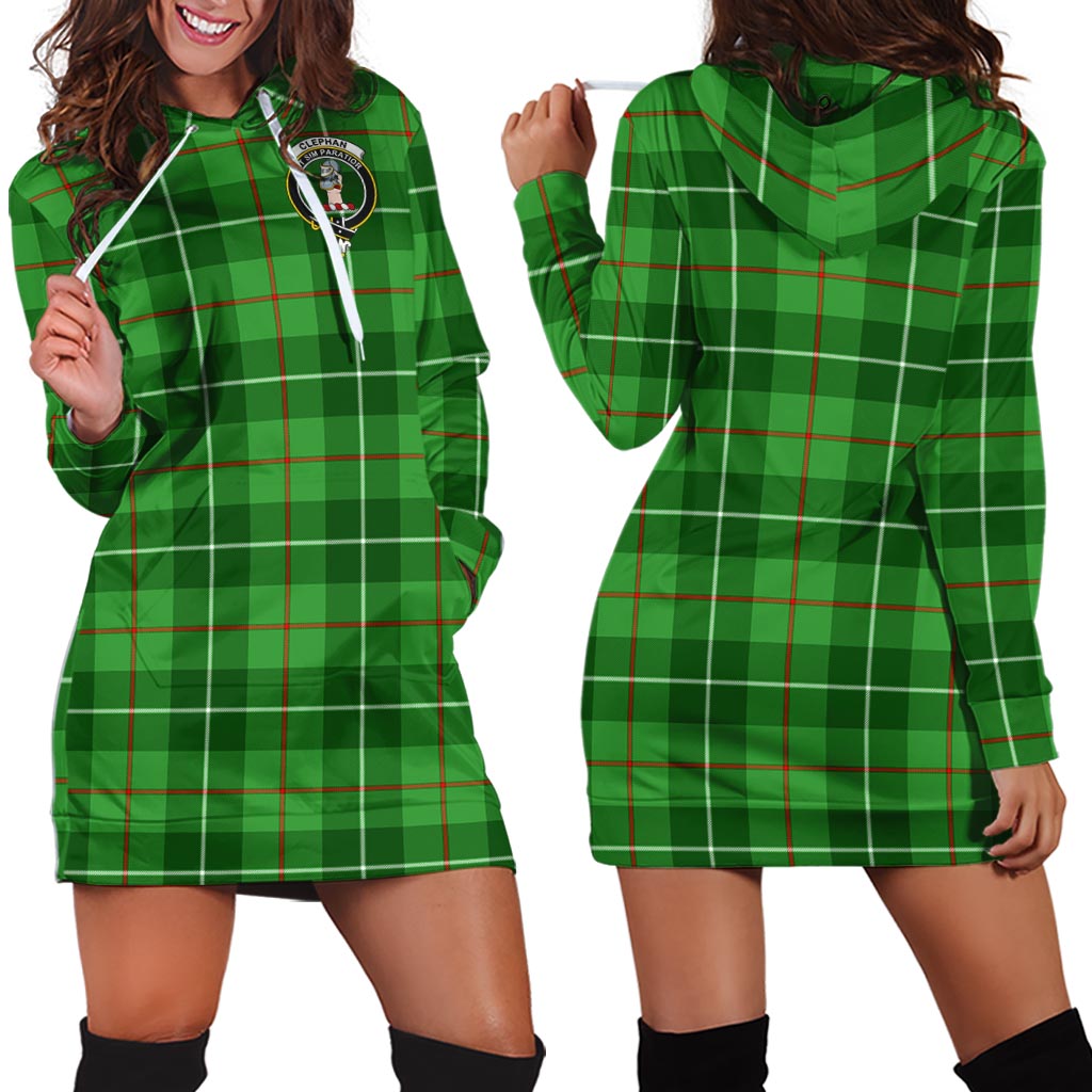 Clephane (Clephan) Tartan Hoodie Dress with Family Crest - Tartan Vibes Clothing