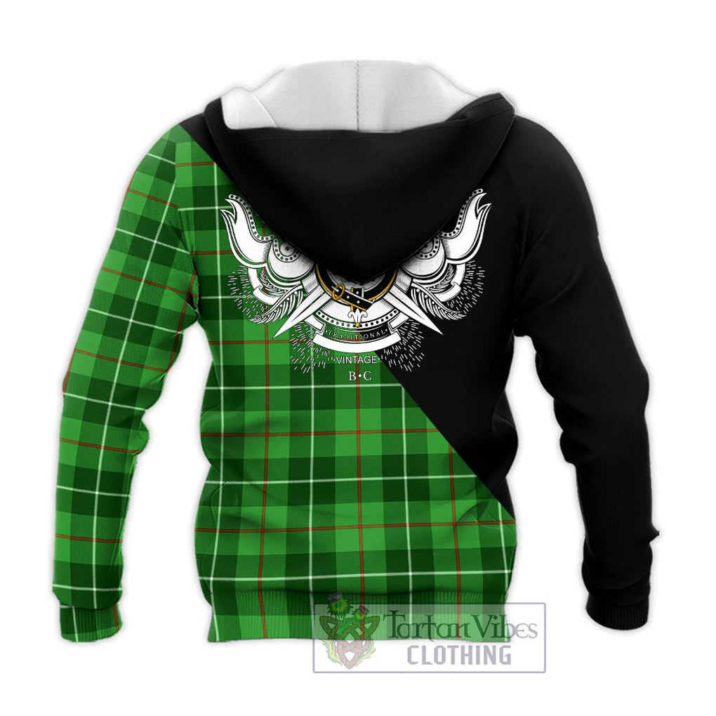 Clephane (Clephan) Tartan Knitted Hoodie with Family Crest and Military Logo Style - Tartanvibesclothing Shop