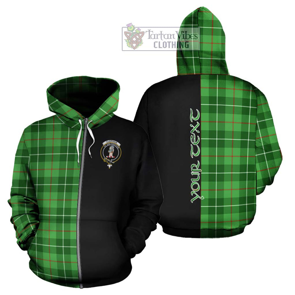 Clephane (Clephan) Tartan Hoodie with Family Crest and Half Of Me Style - Tartanvibesclothing Shop