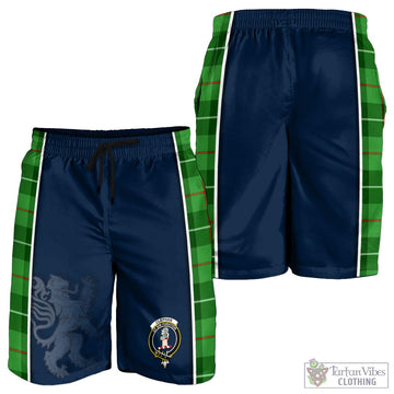 Clephan Tartan Men's Shorts with Family Crest and Lion Rampant Vibes Sport Style