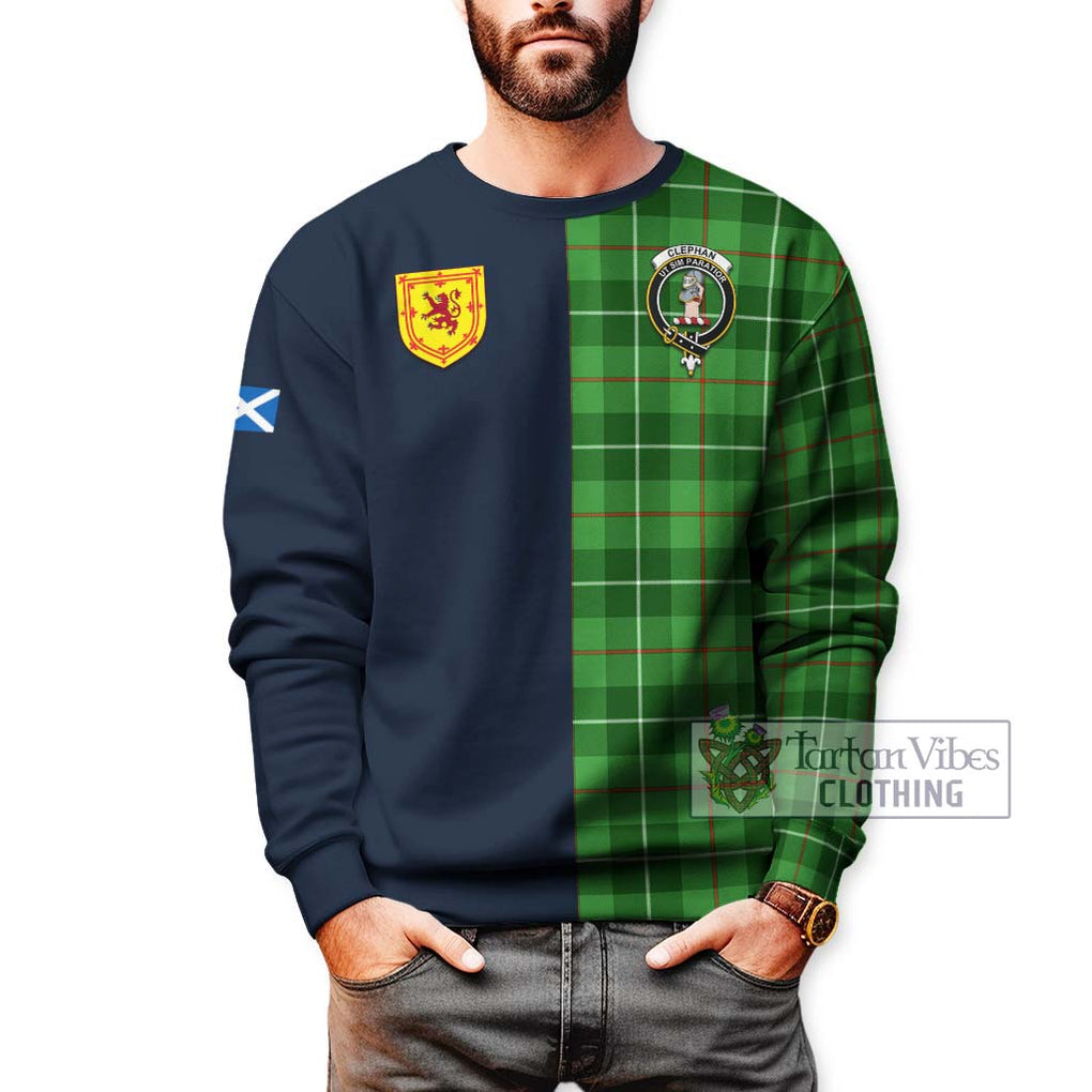 Clephane (Clephan) Tartan Sweatshirt Alba with Scottish Lion Royal Arm Half Style - Tartan Vibes Clothing