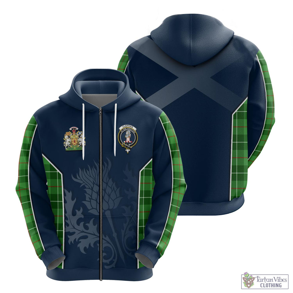 Tartan Vibes Clothing Clephan Tartan Hoodie with Family Crest and Scottish Thistle Vibes Sport Style