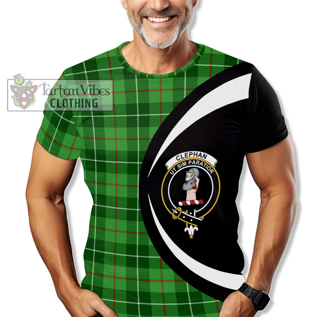 Tartan Vibes Clothing Clephan Tartan T-Shirt with Family Crest Circle Style