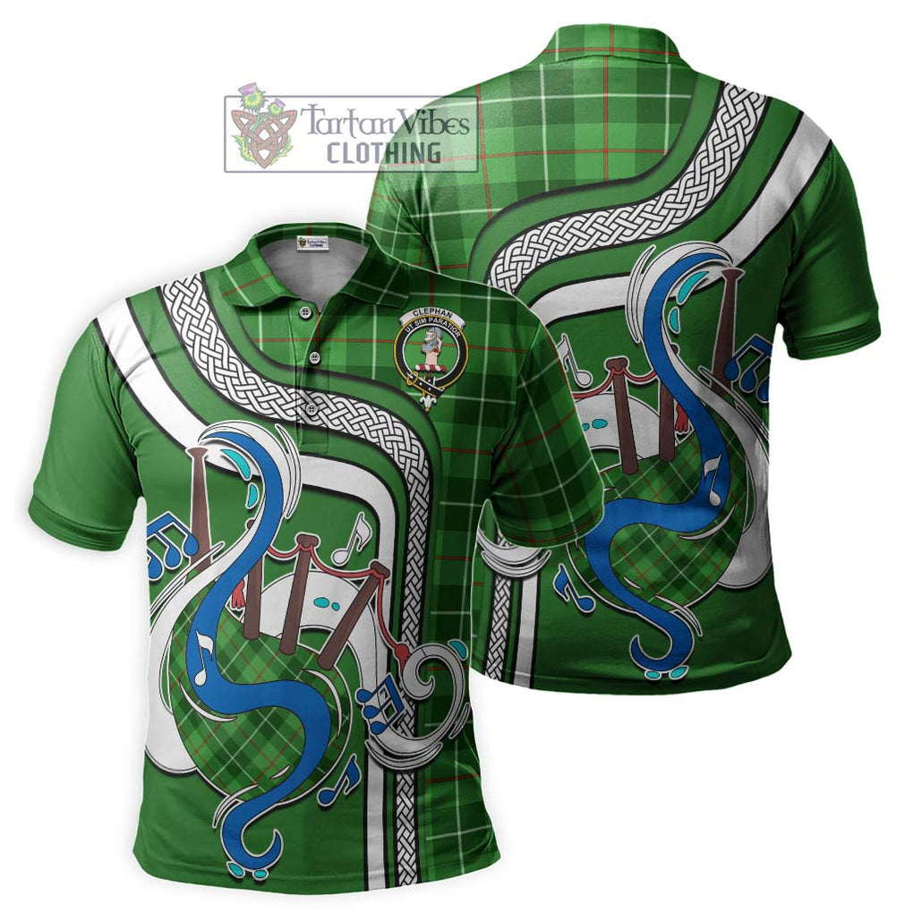 Tartan Vibes Clothing Clephan Tartan Polo Shirt with Epic Bagpipe Style