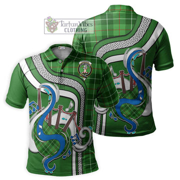 Clephane (Clephan) Tartan Polo Shirt with Epic Bagpipe Style