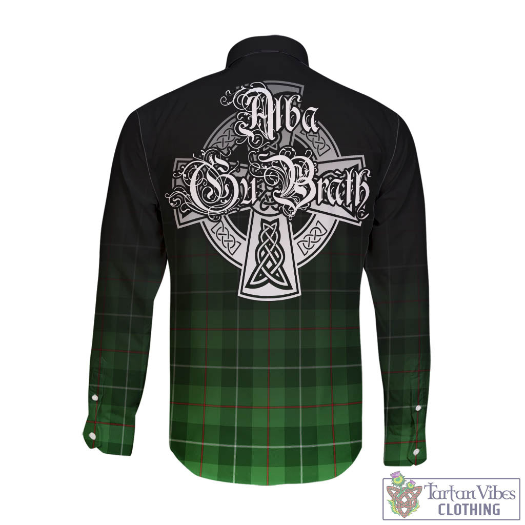 Tartan Vibes Clothing Clephan Tartan Long Sleeve Button Up Featuring Alba Gu Brath Family Crest Celtic Inspired