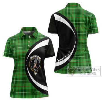 Clephane Tartan Women's Polo Shirt with Family Crest Circle Style