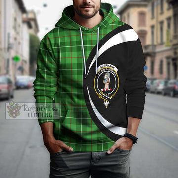 Clephane Tartan Hoodie with Family Crest Circle Style