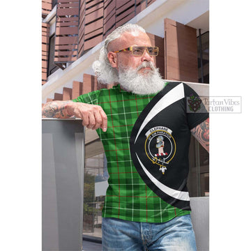 Clephane Tartan Cotton T-shirt with Family Crest Circle Style Men's Shirt - Tartan Vibes Clothing
