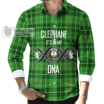 Clephane Tartan Long Sleeve Button Shirt with Family Crest DNA In Me Style