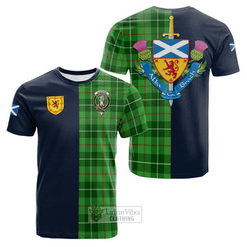 Clephane Tartan Cotton T-shirt Alba with Scottish Lion Royal Arm Half Style Kid's Shirt - Tartan Vibes Clothing