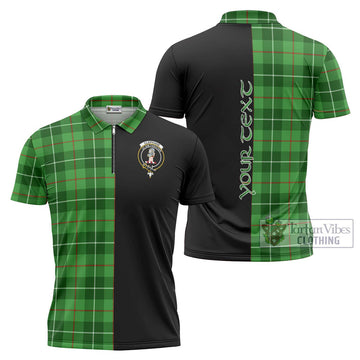 Clephane Tartan Zipper Polo Shirt with Family Crest and Half Of Me Style