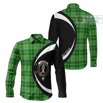 Clephane Tartan Long Sleeve Button Up with Family Crest Circle Style