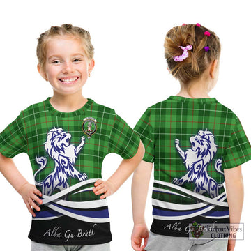 Clephane Tartan Kid T-Shirt with Alba Gu Brath Regal Lion Emblem - Tartan Vibes Clothing