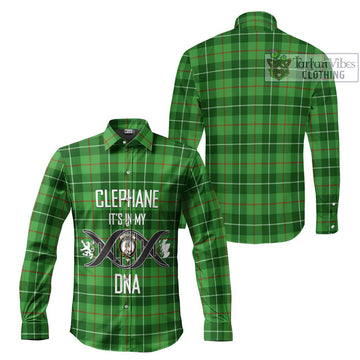 Clephane Tartan Long Sleeve Button Shirt with Family Crest DNA In Me Style