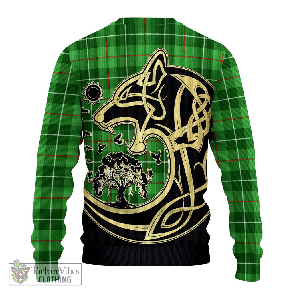 Clephane Tartan Ugly Sweater with Family Crest Celtic Wolf Style - Tartan Vibes Clothing
