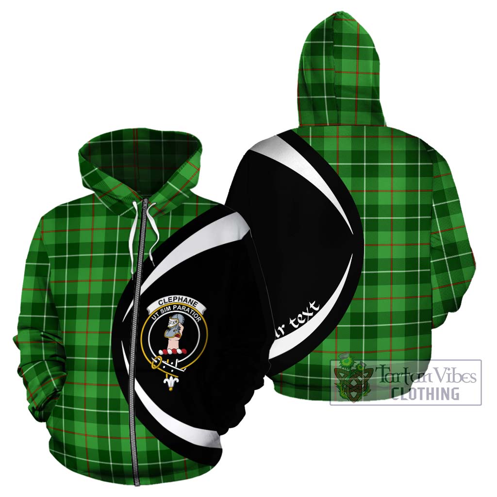 Tartan Vibes Clothing Clephane Tartan Hoodie with Family Crest Circle Style