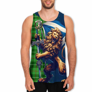 Clephane (Clephan) Tartan Family Crest Men's Tank Top with Scottish Majestic Lion