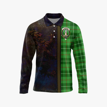 Clephane (Clephan) Tartan Family Crest Long Sleeve Polo Shirt Alba Gu Brath Be Brave Lion Ancient Style Unisex - Tartan Vibes Clothing