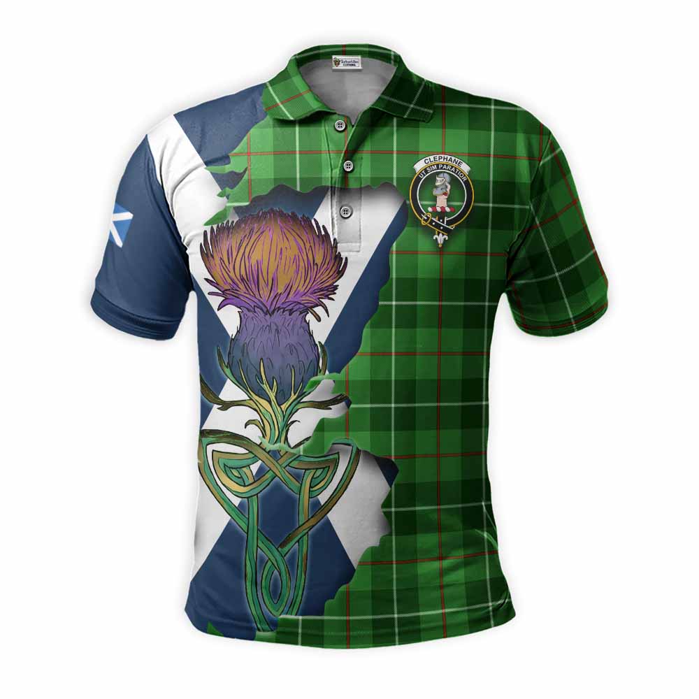 Clephane (Clephan) Tartan Family Crest Polo Shirt Scottish Thistle Celtic Inspired Kid - Tartan Vibes Clothing