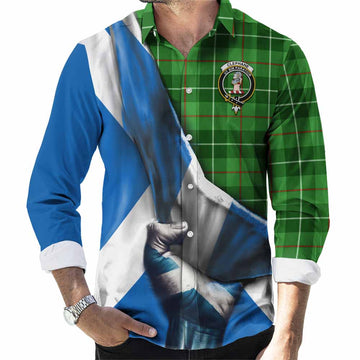 Clephane (Clephan) Tartan Long Sleeve Button Shirt with Family Crest Scotland Patriotic Style