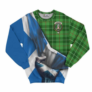 Clephane (Clephan) Tartan Sweatshirt with Family Crest Scotland Patriotic Style