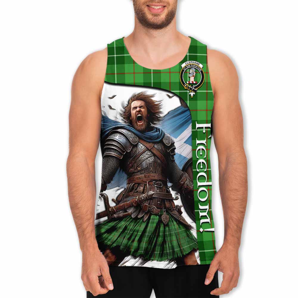 Tartan Vibes Clothing Clephane (Clephan) Crest Tartan Men's Tank Top Inspired by the Freedom of Scottish Warrior