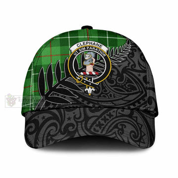 Clephane (Clephan) Tartan Classic Cap with New Zealand Silver Fern Half Style