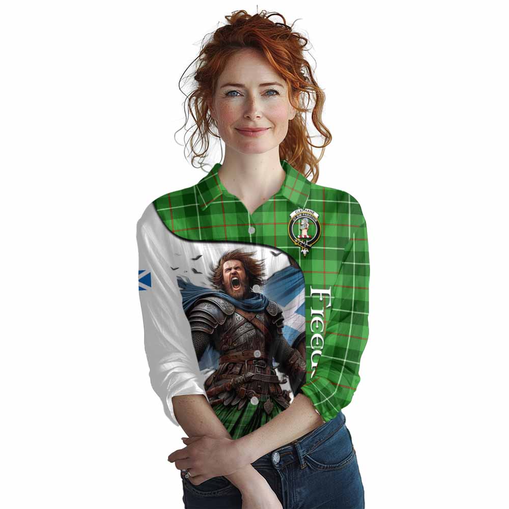 Tartan Vibes Clothing Clephane (Clephan) Crest Tartan Women's Casual Shirt Inspired by the Freedom of Scottish Warrior