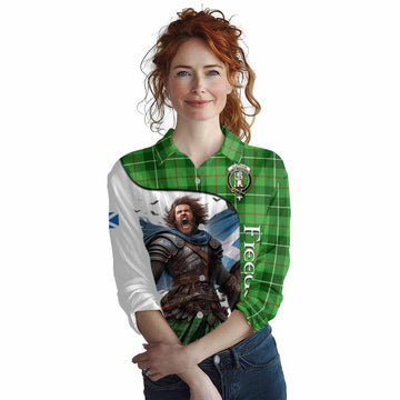 Clephane (Clephan) Crest Tartan Women's Casual Shirt Inspired by the Freedom of Scottish Warrior