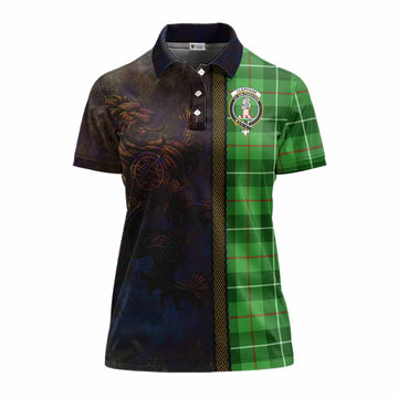 Clephane (Clephan) Tartan Family Crest Women's Polo Shirt Alba Gu Brath Be Brave Lion Ancient Style Women - Tartan Vibes Clothing