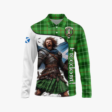 Clephane (Clephan) Crest Tartan Long Sleeve Polo Shirt Inspired by the Freedom of Scottish Warrior