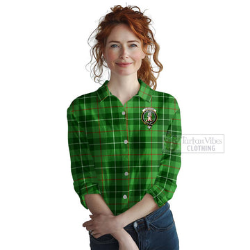 Clephane (Clephan) Tartan Women's Casual Shirt with Family Crest Celtic Skull Style