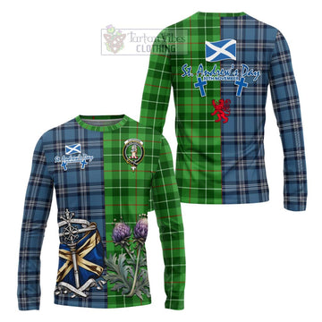 Clephane (Clephan) Tartan Long Sleeve T-Shirt Happy St. Andrew's Day Half Tartan Style Unisex - Tartan Vibes Clothing