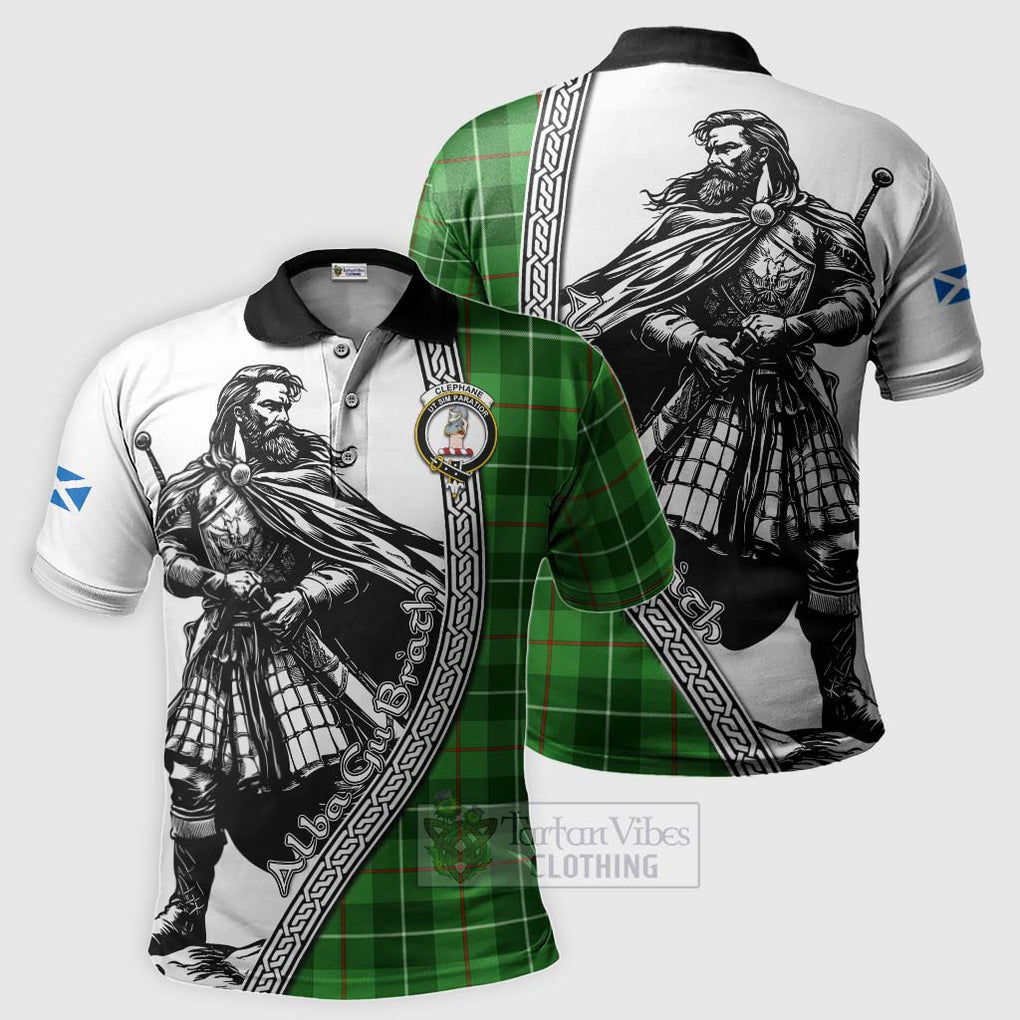 Tartan Vibes Clothing Clephane (Clephan) Tartan Clan Crest Polo Shirt with Highlander Warrior Celtic Style