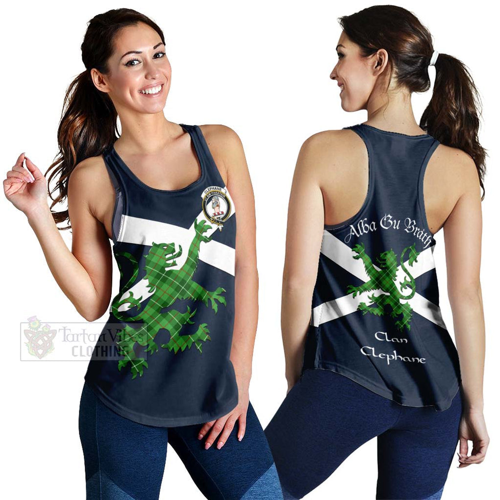 Tartan Vibes Clothing Clephane (Clephan) Tartan Lion Rampant Women's Racerback Tanks – Proudly Display Your Heritage with Alba Gu Brath and Clan Name