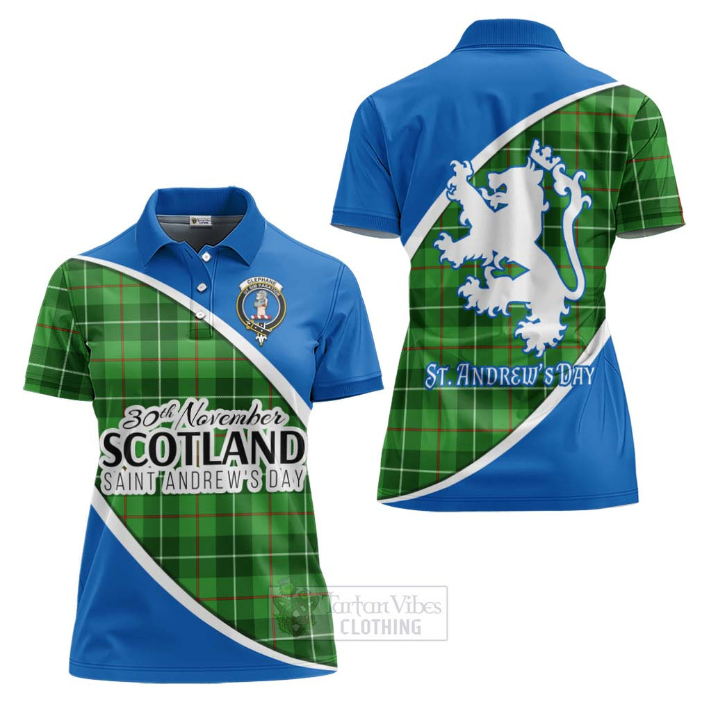 Tartan Vibes Clothing Clephane (Clephan) Family Crest Tartan Women's Polo Shirt Celebrate Saint Andrew's Day in Style