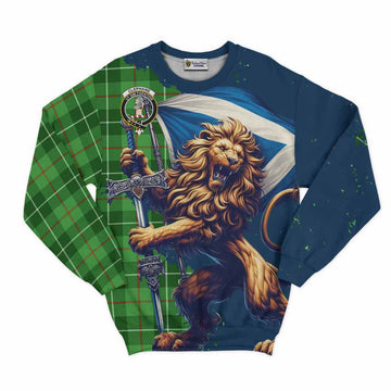 Clephane (Clephan) Tartan Family Crest Sweatshirt with Scottish Majestic Lion