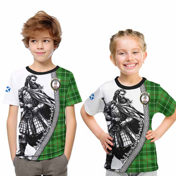 Clephane (Clephan) Tartan Clan Crest Kid T-Shirt with Highlander Warrior Celtic Style Youth XL Size14 - Tartan Vibes Clothing